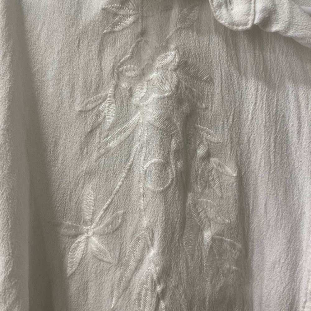 White Embroidered Button Down - image 3